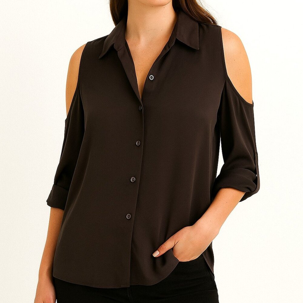 Chico's Dark Brown Button Down Shirt